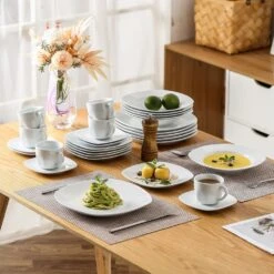 30-Piece Gray-White Porcelain Dinnerware Set Service For 6 Tableware Dining Set With Plates Cups And Saucers 17 30-Piece Gray-White Porcelain Dinnerware Set Service For 6 Tableware Dining Set With Plates Cups And Saucers -Vancasso Shop gray white vancasso dinnerware sets elisa 30 31 1000