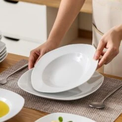 30-Piece Gray-White Porcelain Dinnerware Set Service For 6 Tableware Dining Set With Plates Cups And Saucers 16 30-Piece Gray-White Porcelain Dinnerware Set Service For 6 Tableware Dining Set With Plates Cups And Saucers -Vancasso Shop gray white vancasso dinnerware sets elisa 30 76 1000