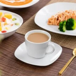 36-Piece Gray-White Porcelain Dinnerware Set Service For 6 Dining Set With Plates Cereal Bowls Coffee Cups And Saucers -Vancasso Shop gray white vancasso dinnerware sets elisa 36 1d 1000