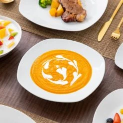 36-Piece Gray-White Porcelain Dinnerware Set Service For 6 Dining Set With Plates Cereal Bowls Coffee Cups And Saucers -Vancasso Shop gray white vancasso dinnerware sets elisa 36 76 1000