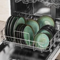 Series Amber 16-Piece Green And Black Stoneware Dinnerware Set Service For 4 Bowls And Plates Dining Set Tableware -Vancasso Shop green and black vancasso dinnerware sets vc amber g 16 44 1000