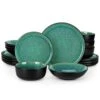 16-Piece Green And Black Stoneware Dinnerware Set Service For 4 Tableware Bowls And Plates Dining Set Dishware Set 2 16-Piece Green And Black Stoneware Dinnerware Set Service For 4 Tableware Bowls And Plates Dining Set Dishware Set -Vancasso Shop green and black vancasso dinnerware sets vc pla g 16 eu 64 1000