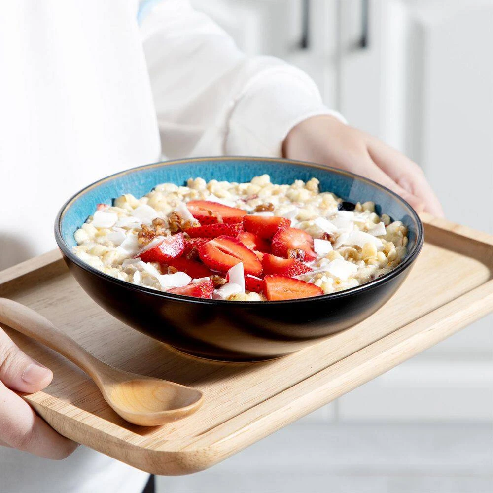 24 Fl. Oz. Green Stoneware Cereal Bowl Set Of 4 Soup Bowl Pasta Bowl Salad Bowl 11 24 Fl. Oz. Green Stoneware Cereal Bowl Set Of 4 Soup Bowl Pasta Bowl Salad Bowl - Image 9