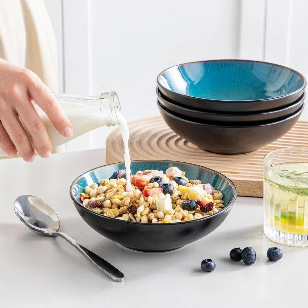 24 Fl. Oz. Green Stoneware Cereal Bowl Set Of 4 Soup Bowl Pasta Bowl Salad Bowl 10 24 Fl. Oz. Green Stoneware Cereal Bowl Set Of 4 Soup Bowl Pasta Bowl Salad Bowl - Image 8