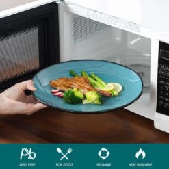 16-Piece Green Stoneware Dinnerware Set (Service Set For 4) Bowls And Plates Dinner Set 25 16-Piece Green Stoneware Dinnerware Set (Service Set For 4) Bowls And Plates Dinner Set -Vancasso Shop green vancasso dinnerware sets vc bubble g 16t 44 1000