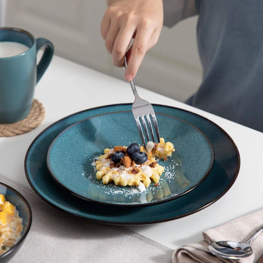 16-Piece Green Stoneware Dinnerware Set Service For 4 Tableware Set With Plates Bowls And Mugs 9 16-Piece Green Stoneware Dinnerware Set Service For 4 Tableware Set With Plates Bowls And Mugs - Image 7