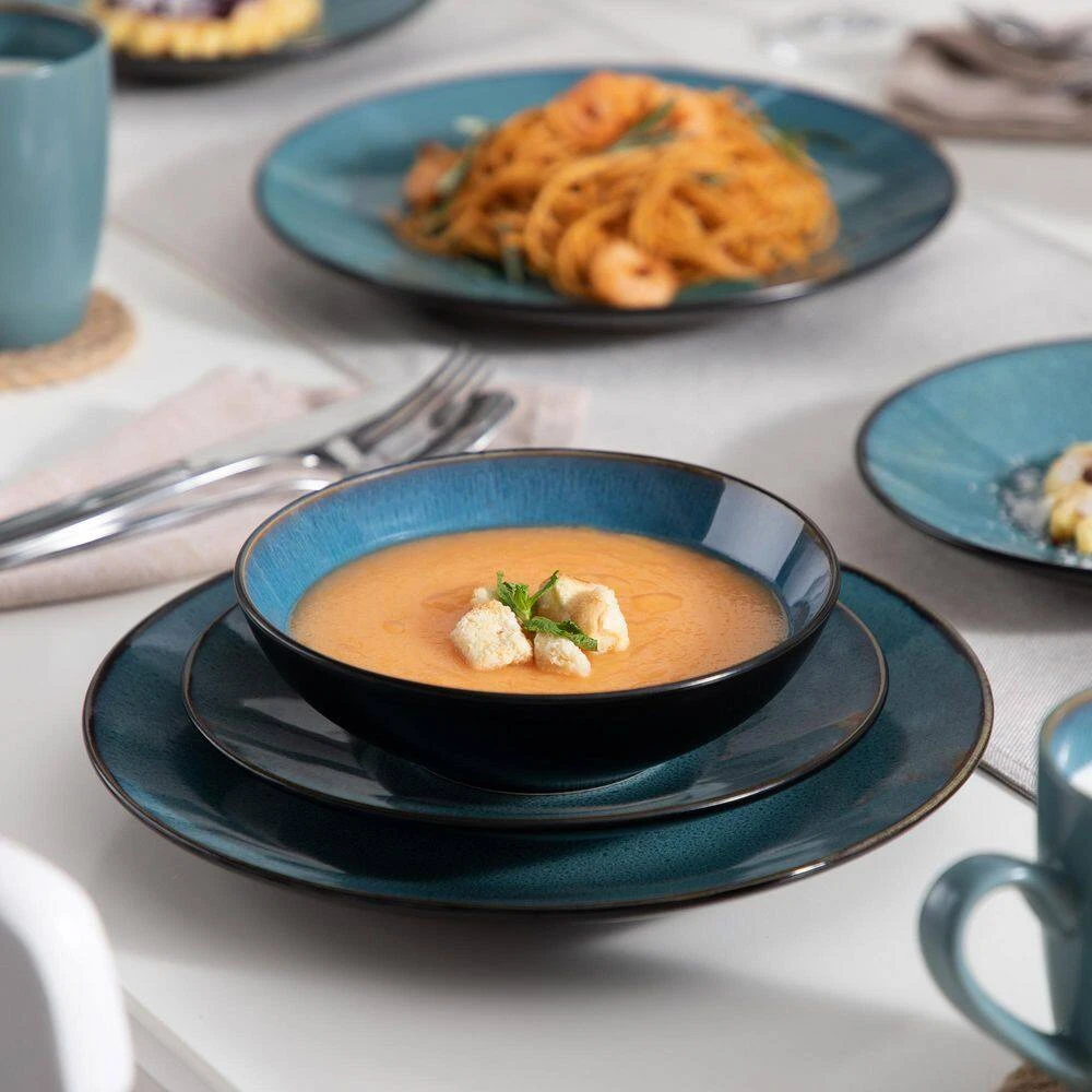 16-Piece Green Stoneware Dinnerware Set Service For 4 Tableware Set With Plates Bowls And Mugs 12 16-Piece Green Stoneware Dinnerware Set Service For 4 Tableware Set With Plates Bowls And Mugs - Image 10