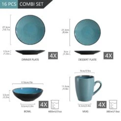 16-Piece Green Stoneware Dinnerware Set Service For 4 Tableware Set With Plates Bowls And Mugs 17 16-Piece Green Stoneware Dinnerware Set Service For 4 Tableware Set With Plates Bowls And Mugs -Vancasso Shop green vancasso dinnerware sets vc bubble g sl c3 1000