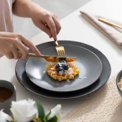 16-Piece Grey Stoneware Dinnerware Set Service For 4 Kitchen Tableware Set With Plates Bowls And Mugs 27 16-Piece Grey Stoneware Dinnerware Set Service For 4 Kitchen Tableware Set With Plates Bowls And Mugs -Vancasso Shop grey vancasso dinnerware sets vc moda gy sl 31 1000