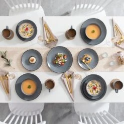 16-Piece Grey Stoneware Dinnerware Set Service For 4 Kitchen Tableware Set With Plates Bowls And Mugs 17 16-Piece Grey Stoneware Dinnerware Set Service For 4 Kitchen Tableware Set With Plates Bowls And Mugs -Vancasso Shop grey vancasso dinnerware sets vc moda gy sl a0 1000