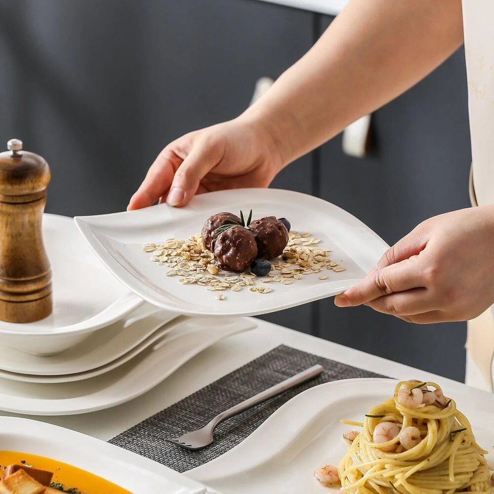 30-Piece Ivory White Porcelain Dinnerware Set Service For 6-Tableware Set With Plates Coffee Cups And Saucers 6 30-Piece Ivory White Porcelain Dinnerware Set Service For 6-Tableware Set With Plates Coffee Cups And Saucers - Image 4