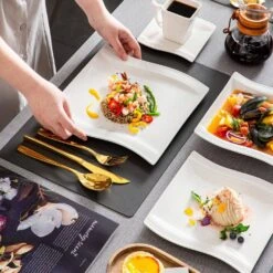 36-Piece Ivory White Porcelain Dinnerware Set Service For 6 Dining Set Tableware With Bowls Plates Cups And Saucers -Vancasso Shop ivory white vancasso dinnerware sets flora 36 31 1000