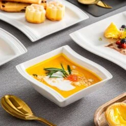 36-Piece Ivory White Porcelain Dinnerware Set Service For 6 Dining Set Tableware With Bowls Plates Cups And Saucers -Vancasso Shop ivory white vancasso dinnerware sets flora 36 66 1000