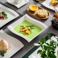 36-Piece Ivory White Porcelain Dinnerware Set Service For 6 Dining Set Tableware With Bowls Plates Cups And Saucers -Vancasso Shop ivory white vancasso dinnerware sets flora 36 76 1000