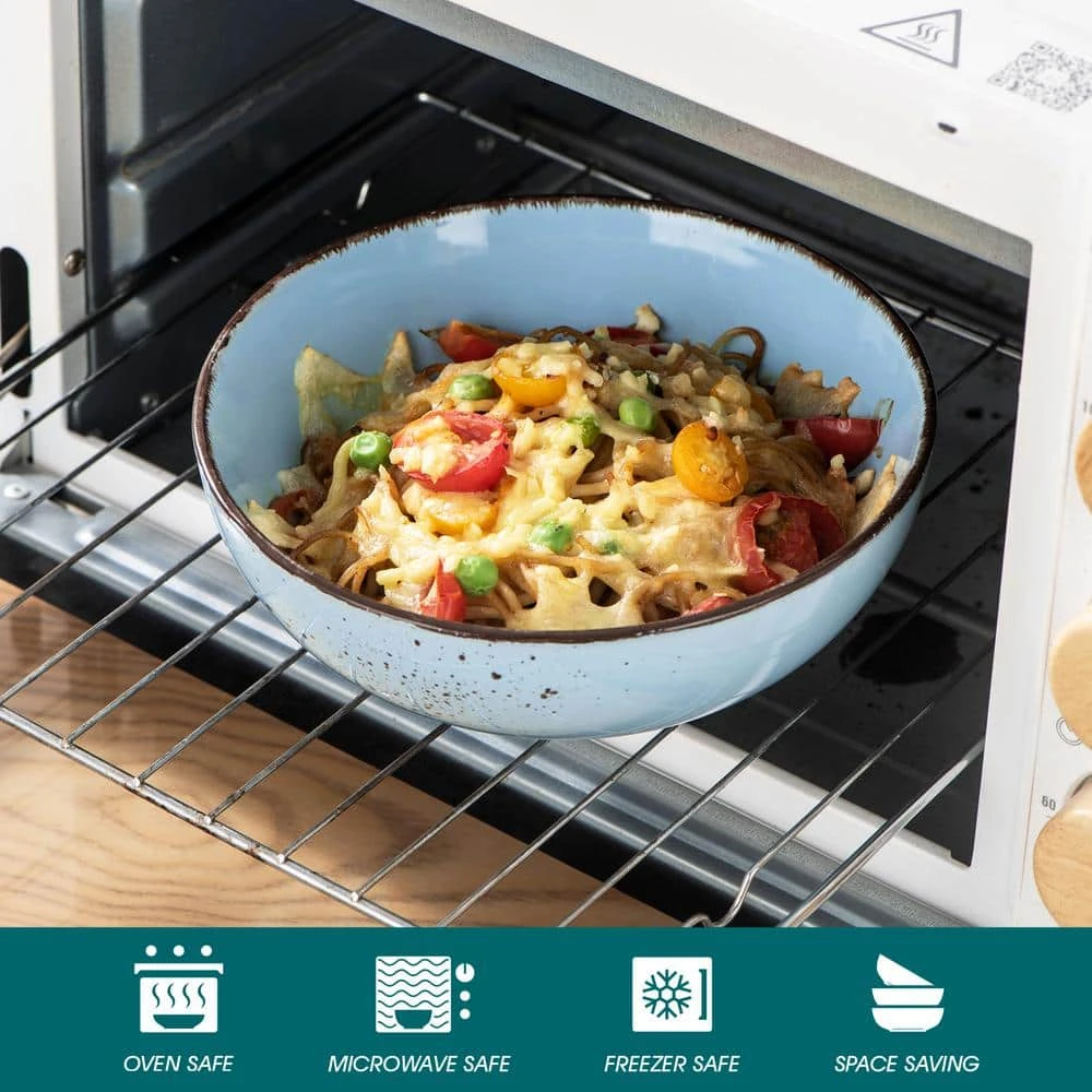 Navia 16-Piece Vintage Oceano Light Blue Stoneware Dinnerware Set (Service For 4) 8 Navia 16-Piece Vintage Oceano Light Blue Stoneware Dinnerware Set (Service For 4) - Image 6