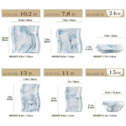 Flora 26-Piece Marble Blue Porcelain Dinnerware Set (Service For 6) -Vancasso Shop marble blue vancasso dinnerware sets flora 26 blue 40 1000