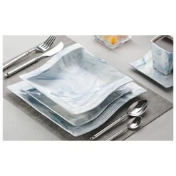 30-Piece Marble Blue Porcelain Dinnerware Set Service For 6 Tableware Set Dining Set With Plates Cups And Saucers 15 30-Piece Marble Blue Porcelain Dinnerware Set Service For 6 Tableware Set Dining Set With Plates Cups And Saucers -Vancasso Shop marble blue vancasso dinnerware sets flora 30 blue fa 1000