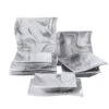 Flora 12-Piece Marble Gray Porcelain Square Dinner Plates And Soup Bowls (Service For 6)