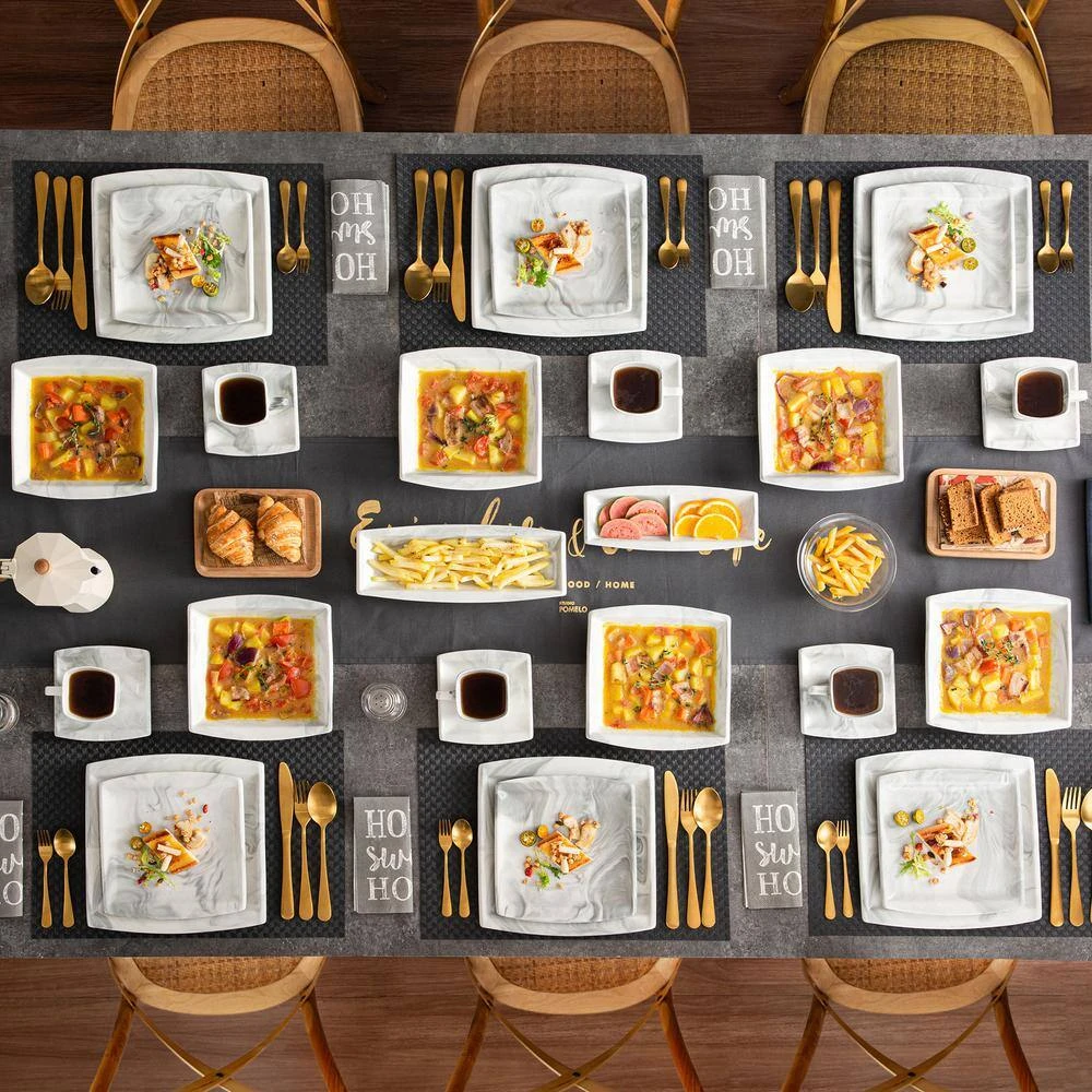 Blance 32-Piece Marble Gray Porcelain. Dinnerware Set (Service For 6) 10 Blance 32-Piece Marble Gray Porcelain. Dinnerware Set (Service For 6) - Image 8