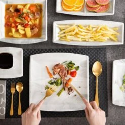 Blance 32-Piece Marble Gray Porcelain. Dinnerware Set (Service For 6) 14 Blance 32-Piece Marble Gray Porcelain. Dinnerware Set (Service For 6) -Vancasso Shop marble grey vancasso dinnerware sets blance 32 grey 44 1000