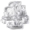30-Piece Marble Grey Porcelain Dinnerware Set Service For 6-Tableware Set With Plates Coffee Cups And Saucers 1 30-Piece Marble Grey Porcelain Dinnerware Set Service For 6-Tableware Set With Plates Coffee Cups And Saucers -Vancasso Shop marble grey vancasso dinnerware sets elvira 30 grey 64 1000