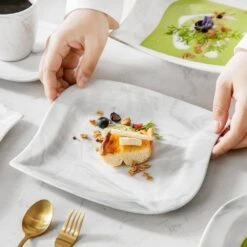 30-Piece Marble Grey Porcelain Dinnerware Set Service For 6-Tableware Set With Plates Coffee Cups And Saucers 22 30-Piece Marble Grey Porcelain Dinnerware Set Service For 6-Tableware Set With Plates Coffee Cups And Saucers -Vancasso Shop marble grey vancasso dinnerware sets elvira 30 grey fa 1000