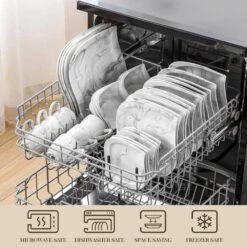 36-Piece Marble Grey Porcelain Dinnerware Set (Service For 6) Dining Set With Plates Bowls Cups And Saucers -Vancasso Shop marble grey vancasso dinnerware sets elvira 36 grey 1f 1000