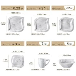 36-Piece Marble Grey Porcelain Dinnerware Set (Service For 6) Dining Set With Plates Bowls Cups And Saucers -Vancasso Shop marble grey vancasso dinnerware sets elvira 36 grey c3 1000