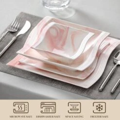 Flora 26-Piece Marble Pink Porcelain Dinnerware Set (Service For 6) 17 Flora 26-Piece Marble Pink Porcelain Dinnerware Set (Service For 6) -Vancasso Shop marble pink vancasso dinnerware sets flora 26 pink c3 1000