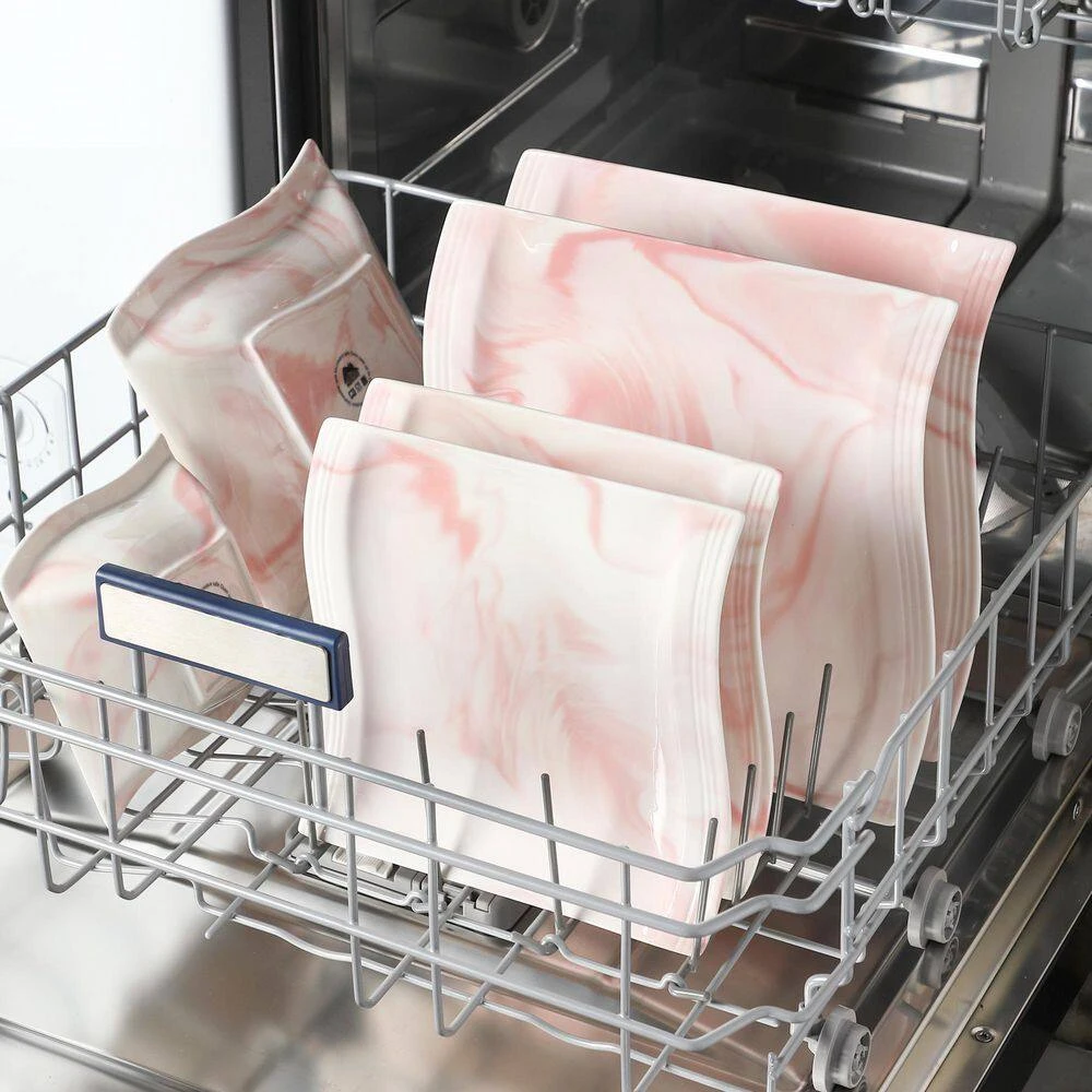 Flora 26-Piece Marble Pink Porcelain Dinnerware Set (Service For 6) 12 Flora 26-Piece Marble Pink Porcelain Dinnerware Set (Service For 6) - Image 10