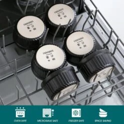 6-Piece 4 Oz. Matte Black Porcelain Ramekins Baking Dish Set Baking Cups Round Creme Brulee Souffle Dishes -Vancasso Shop matte black vancasso bakeware sets vc forte b21 1f 1000