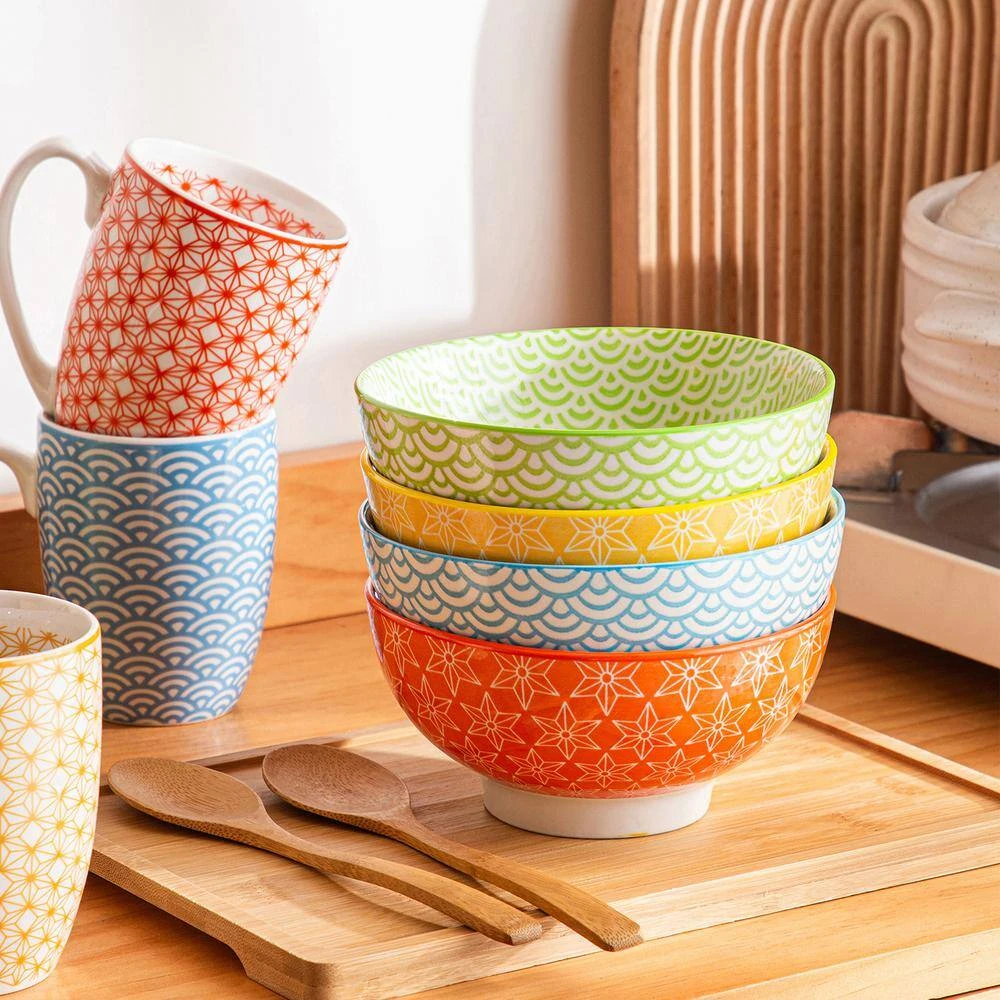 14 Fl. Oz. Assorted Colors Porcelain Bowls For Cereal Rice Soup Salad (Set Of 4) 9 14 Fl. Oz. Assorted Colors Porcelain Bowls For Cereal Rice Soup Salad (Set Of 4) - Image 7