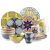 Jasmin 16-Piece Porcelain Multi-Colors Dinnerware Sets (Service For 4)