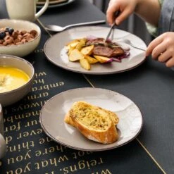 Navia Nature Multi-colors 32-Piece Stoneware Dinnerware Sets With Dinner Plate, Dessert Plate, Bowl, Mug (Service For 8) -Vancasso Shop nature vancasso dinnerware sets vc navia 15 sl 2 1f 1000