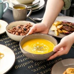 Navia Nature Multi-colors 32-Piece Stoneware Dinnerware Sets With Dinner Plate, Dessert Plate, Bowl, Mug (Service For 8) -Vancasso Shop nature vancasso dinnerware sets vc navia 15 sl 2 44 1000