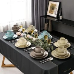 Navia Nature Multi-colors 32-Piece Stoneware Dinnerware Sets With Dinner Plate, Dessert Plate, Bowl, Mug (Service For 8) -Vancasso Shop nature vancasso dinnerware sets vc navia 15 sl 2 76 1000