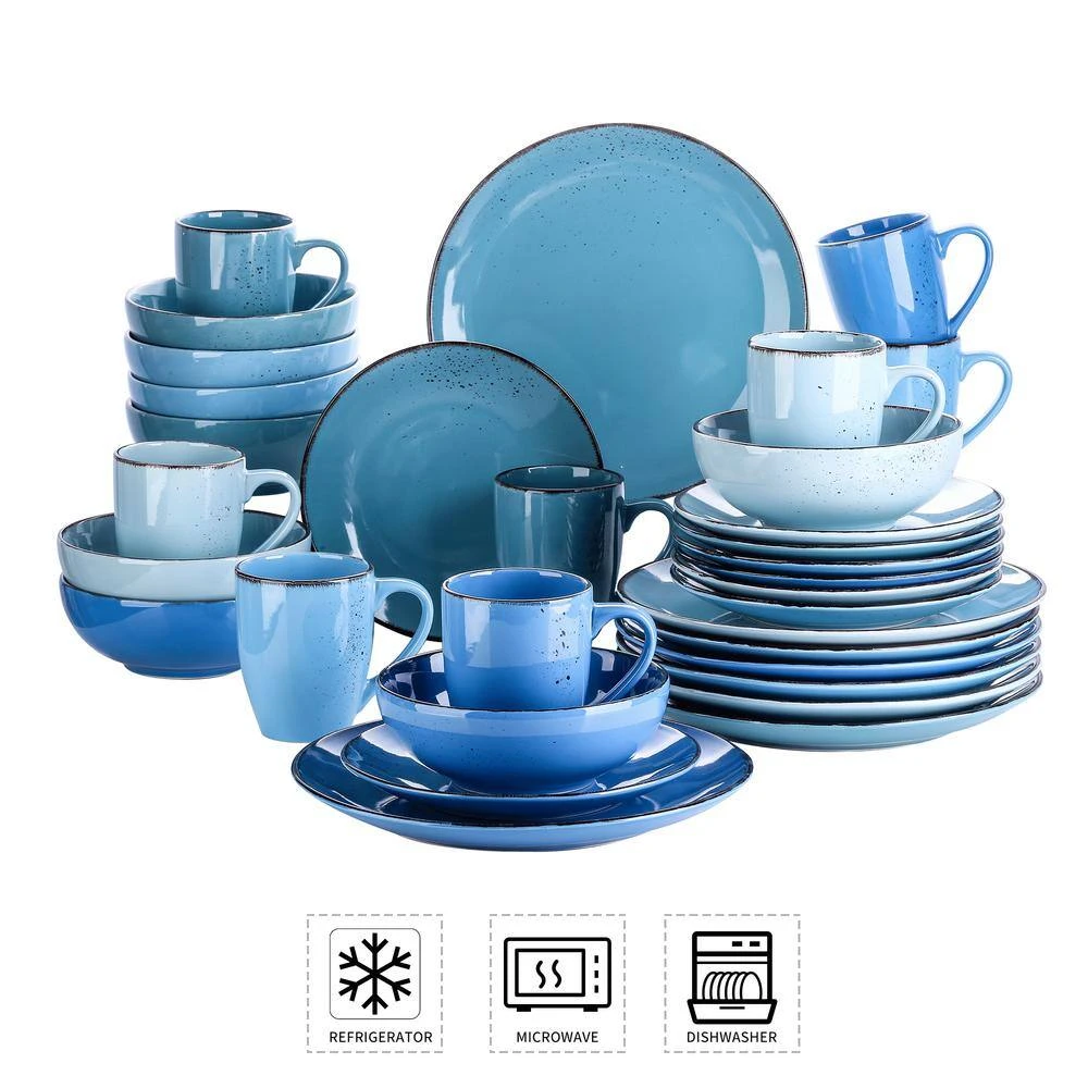 Navia Oceano Multi-Colors 32-Pieces Ceramic Dinnerware Sets (Service For 8) 5 Navia Oceano Multi-Colors 32-Pieces Ceramic Dinnerware Sets (Service For 8) - Image 3