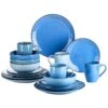 Navia 16-Piece Oceano Blue Series Stoneware Dinnerware Set (Service For 4)