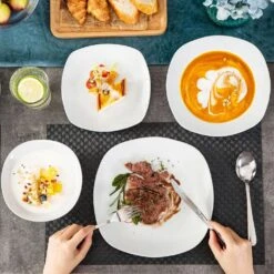 Elisa 24-Piece White Porcelain Dinnerware Set (Service For 6) 16 Elisa 24-Piece White Porcelain Dinnerware Set (Service For 6) -Vancasso Shop off white vancasso dinnerware sets elisa 24 76 1000