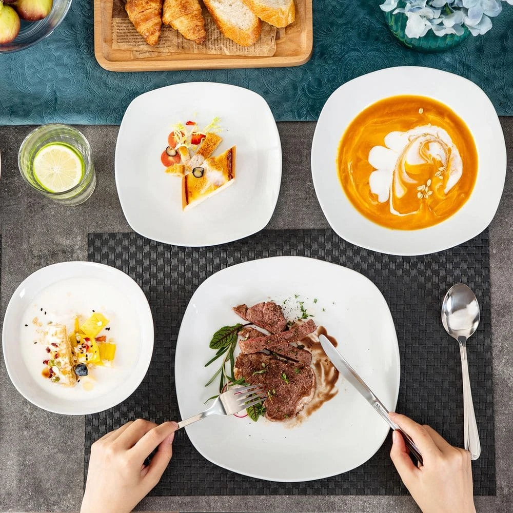 Elisa 24-Piece White Porcelain Dinnerware Set (Service For 6) 9 Elisa 24-Piece White Porcelain Dinnerware Set (Service For 6) - Image 7