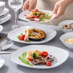 Elisa 24-Piece White Porcelain Dinnerware Set (Service For 6) 15 Elisa 24-Piece White Porcelain Dinnerware Set (Service For 6) -Vancasso Shop off white vancasso dinnerware sets elisa 24 fa 1000