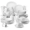 50-Piece Neutral White Porcelain Dinnerware Set -Vancasso Shop off white vancasso dinnerware sets elisa 50 64 1000