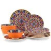 12-Piece Orange Porcelain Dinnerware Set Service For 4 Dining Set With Dinner Plates Dessert Plates And Bowls 1 12-Piece Orange Porcelain Dinnerware Set Service For 4 Dining Set With Dinner Plates Dessert Plates And Bowls -Vancasso Shop orange vancasso dinnerware sets vc simi d12 02 64 1000