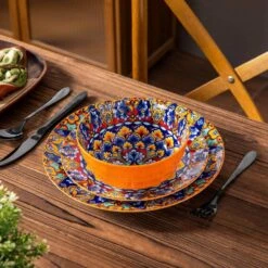 12-Piece Orange Porcelain Dinnerware Set Service For 4 Dining Set With Dinner Plates Dessert Plates And Bowls 22 12-Piece Orange Porcelain Dinnerware Set Service For 4 Dining Set With Dinner Plates Dessert Plates And Bowls -Vancasso Shop orange vancasso dinnerware sets vc simi d12 02 66 1000