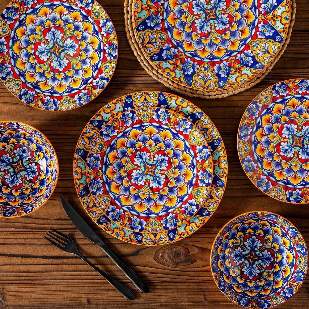 12-Piece Orange Porcelain Dinnerware Set Service For 4 Dining Set With Dinner Plates Dessert Plates And Bowls 9 12-Piece Orange Porcelain Dinnerware Set Service For 4 Dining Set With Dinner Plates Dessert Plates And Bowls - Image 7