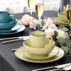 Navia 16-Piece Assorted Colors Stoneware Dinnerware Set (Service For 4) -Vancasso Shop prato vancasso dinnerware sets vc navia 14 sl 1f 1000