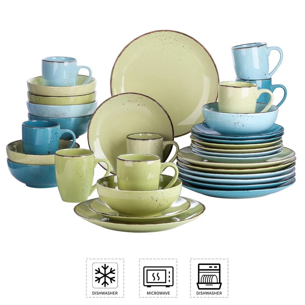 Navia Prato Multi-Colors 32-Pieces Ceramic Dinnerware Sets With Dinner Plate, Dessert Plate, Bowl, Mug (Service For 8) 5 Navia Prato Multi-Colors 32-Pieces Ceramic Dinnerware Sets With Dinner Plate, Dessert Plate, Bowl, Mug (Service For 8) - Image 3