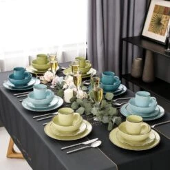 Navia Prato Multi-Colors 32-Pieces Ceramic Dinnerware Sets With Dinner Plate, Dessert Plate, Bowl, Mug (Service For 8) 16 Navia Prato Multi-Colors 32-Pieces Ceramic Dinnerware Sets With Dinner Plate, Dessert Plate, Bowl, Mug (Service For 8) -Vancasso Shop prato vancasso dinnerware sets vc navia 14 sl 2 76 1000