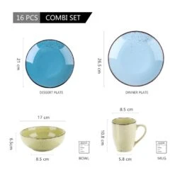 Navia 16-Piece Assorted Colors Stoneware Dinnerware Set (Service For 4) -Vancasso Shop prato vancasso dinnerware sets vc navia 14 sl 44 1000