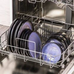 Series Amber 12-Piece Purple And Black Stoneware Dinnerware Set Service For 4 Bowls And Plates Dining Set Tableware -Vancasso Shop purple and black vancasso dinnerware sets vc amber v 12 44 1000